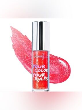 Candy Cane, NIB Ourbella Holographic Shimmer Hydrating Glitter Lip Gloss
